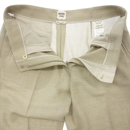 Used ◆Hermes slacks pants tapered cotton ladies 38 beige HERMES [AFB25] 