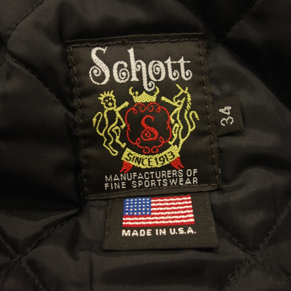 Good condition ◆ Schott Double Riders Jacket Arrow Men's Size 34 Black Schott [AFG1] 