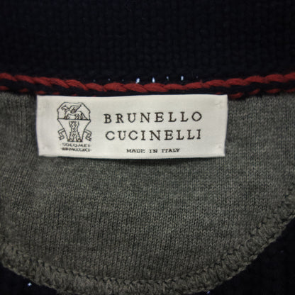 ブルネロクチネリ ニットセーター ジップアップ メンズ 46 ネイビー BRUNELLO CUCINELLI【AFB45】【中古】