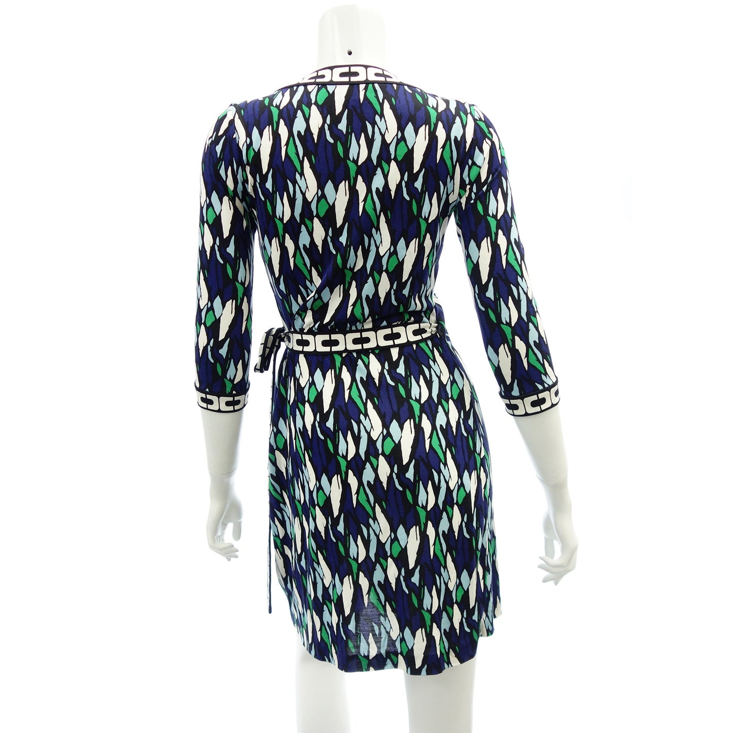 美品◆ダイアンフォンファステンバーグ ワンピース シルク 総柄 レディース マルチカラー サイズ0 DIANE VON FURSTENBERG【AFB53】