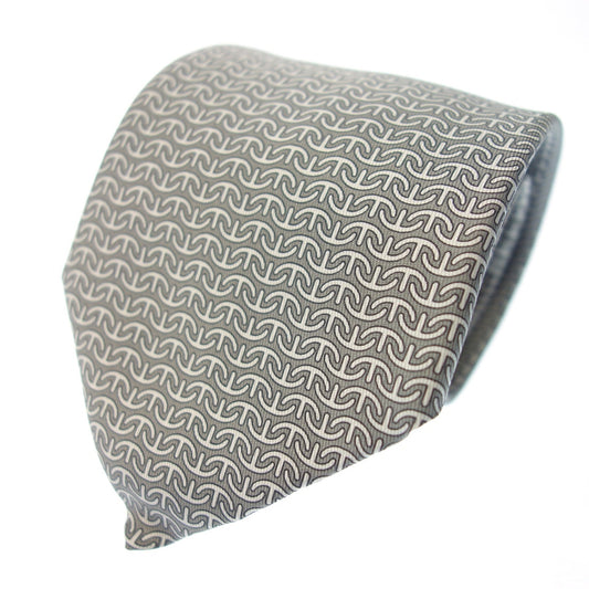 Unused ◆Hermes tie 100% silk all over pattern men's gray with box HERMES [AFI22] 