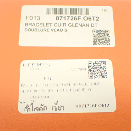 Very good condition ◆Hermes leather bracelet Grennan double tour green gold hardware with box HERMES [AFI15] 