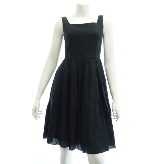 Good condition ◆ Rene Linen Sleeveless Dress Women's Black Size 34 Rene [AFB8] 