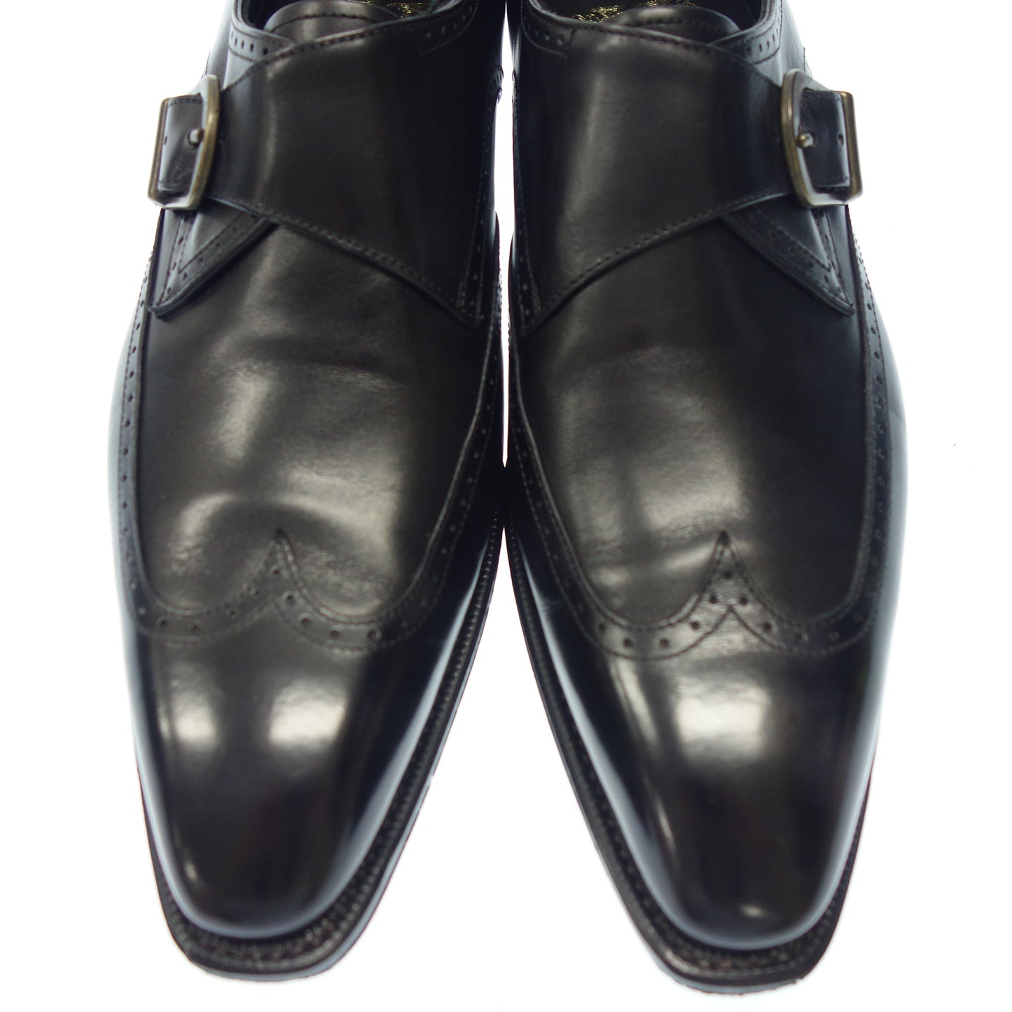 Very good condition◆PEREFETTO Leather Shoes Single Monk 1103 Men's Black 7 PEREFETTO [AFD1] 