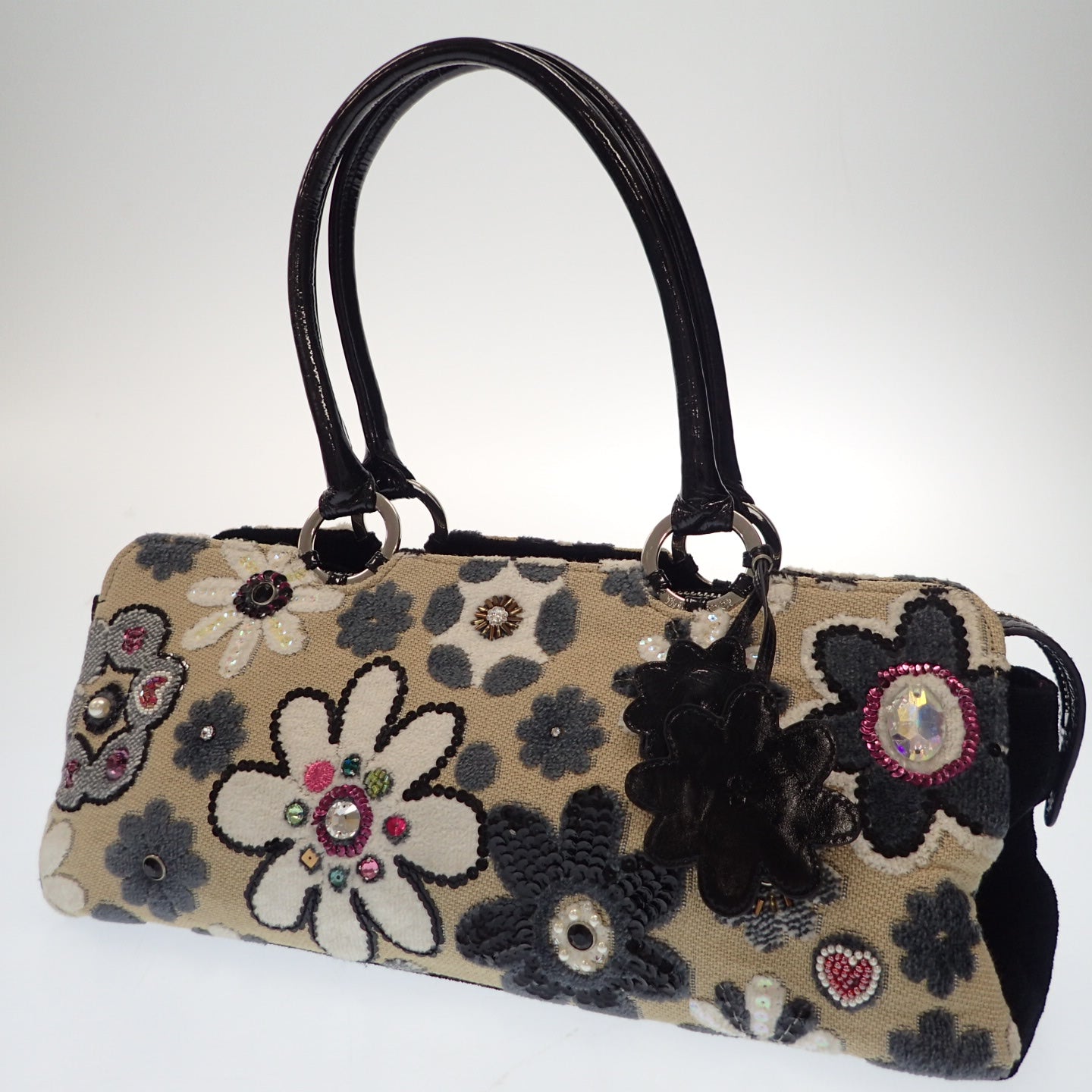 Think Bee Just Heart Handbag Floral Motif Think Bee! just heart【AFE10】【Used】 