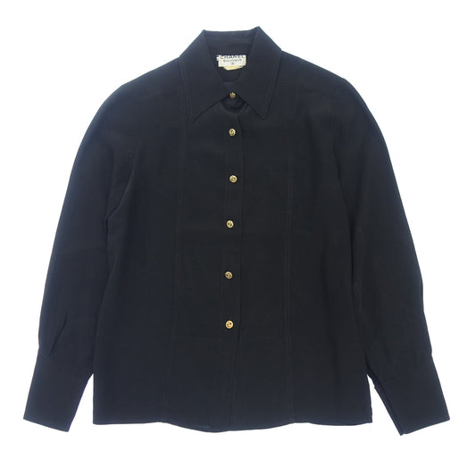 CHANEL long sleeve shirt here button ladies black 34 CHANEL [AFB23] [Used] 