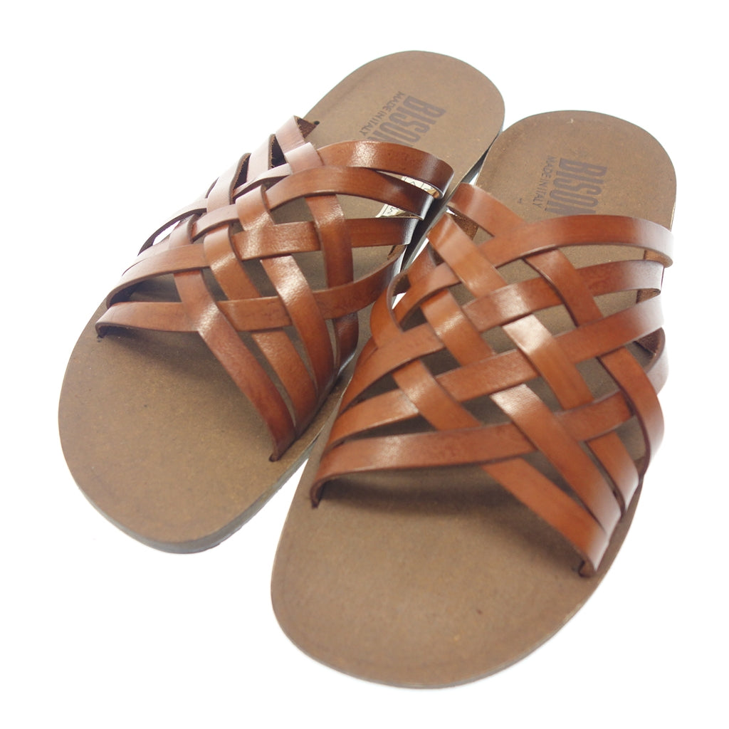 Like new◆Bison sandals leather men's size 40 brown BISON [AFD9] 