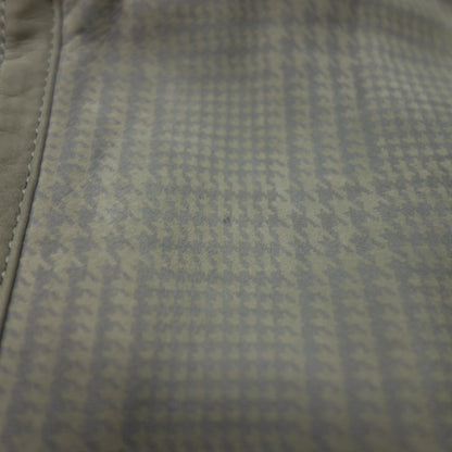 Good Condition ◆ Brioni Leather Blouson Zip Up Check Suede Size 54 Men's Gray Brioni [AFB43] 