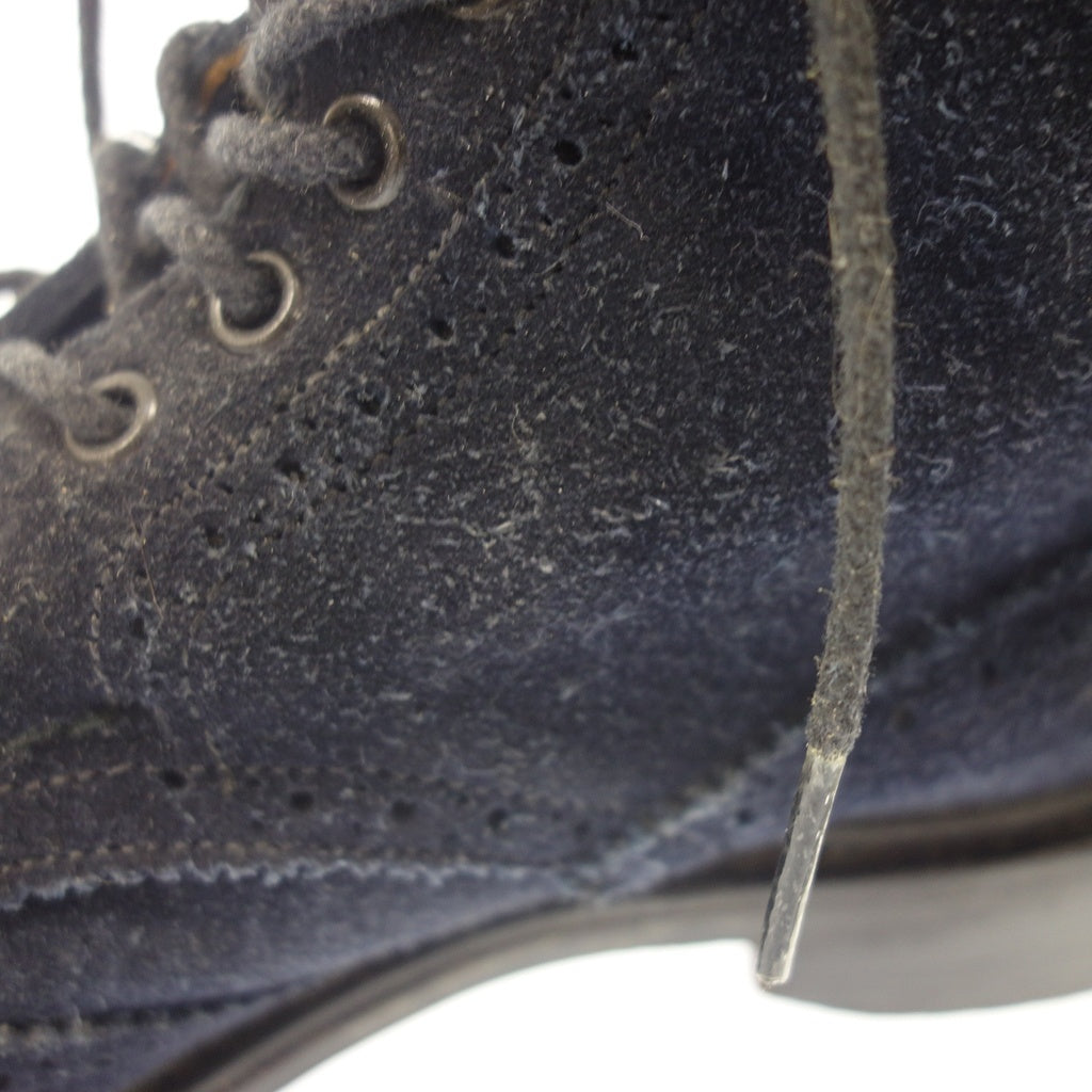 Good Condition ◆ Tricker's Leather Boots 5180 Suede Full Brogue Men's Navy Size 6 Tricker's [AFC13] 