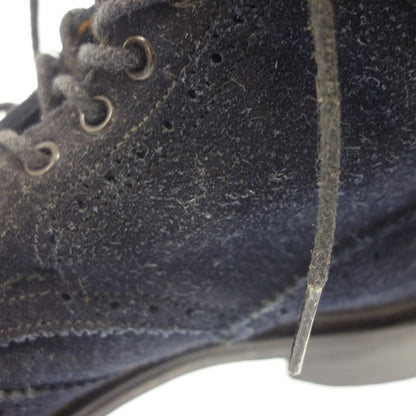 Good Condition ◆ Tricker's Leather Boots 5180 Suede Full Brogue Men's Navy Size 6 Tricker's [AFC13] 