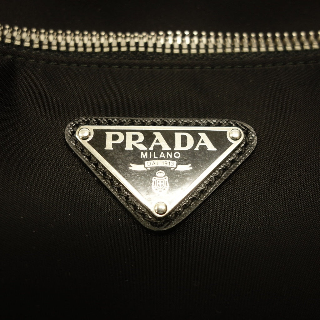 Used ◆Prada carry bag 2 wheels triangle logo nylon black PRADA 
