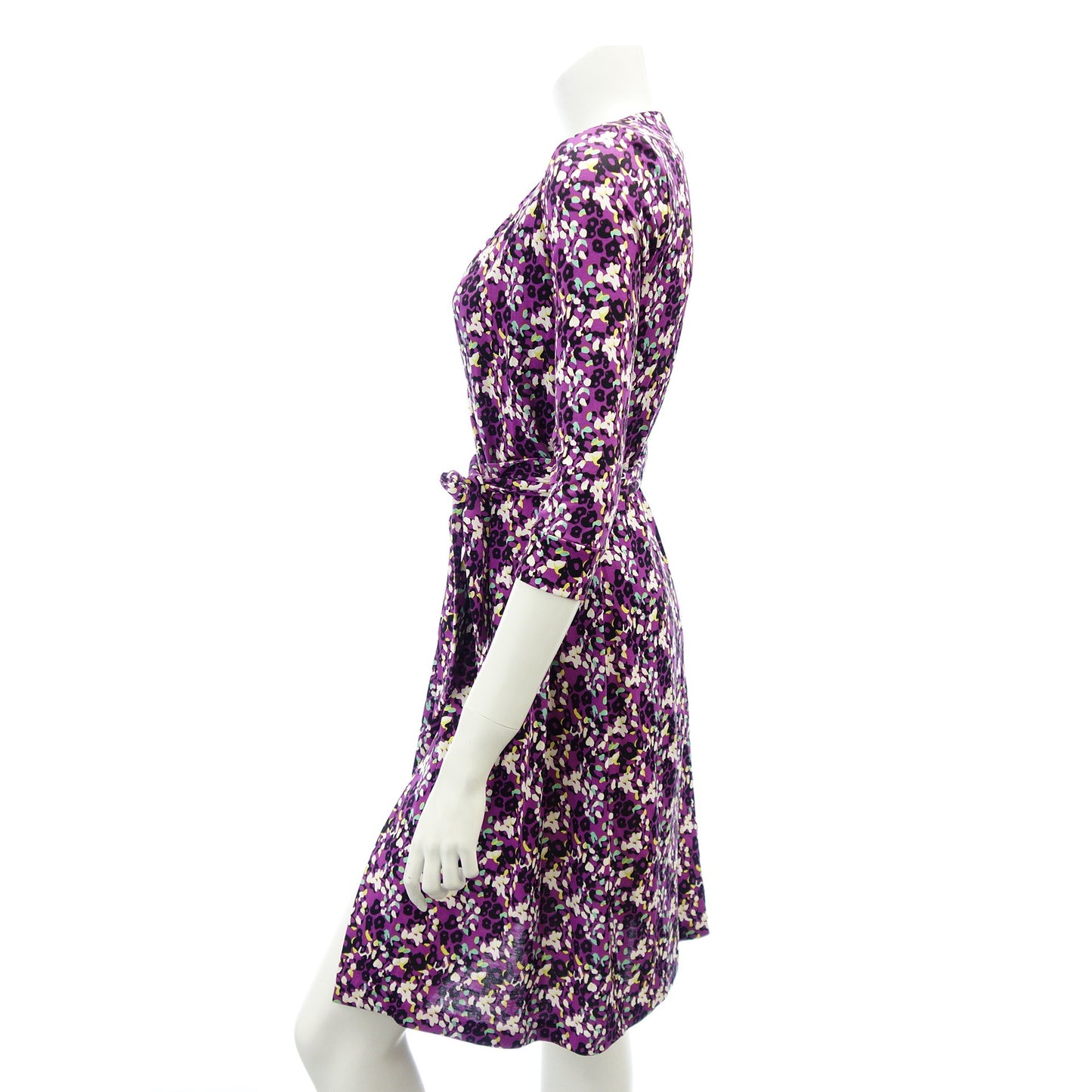 Good Condition◆Diane Von Furstenberg Dress Silk All Over Pattern Ladies Purple Size 0 DIANE VON FURSTENBERG [AFB53] 