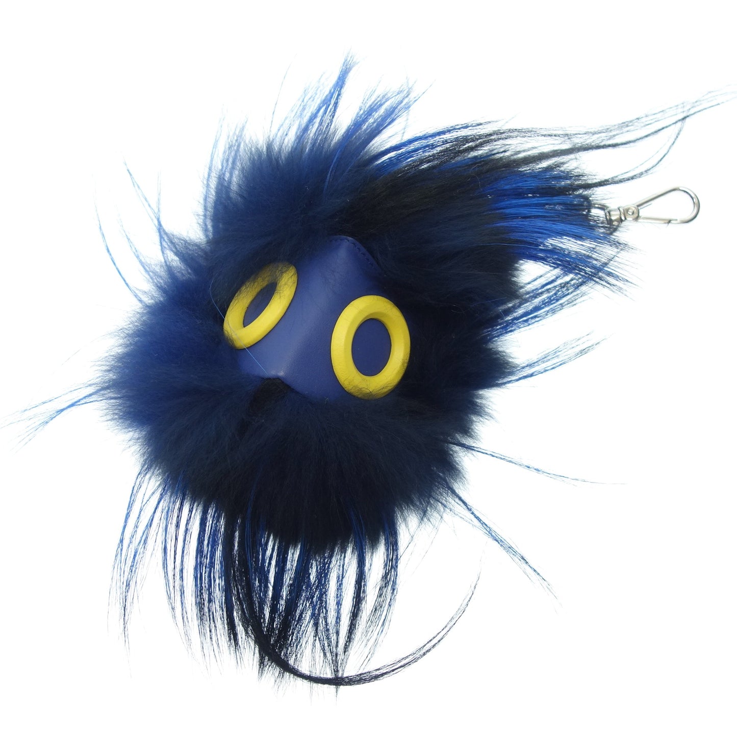 Very good condition ◆ Fendi Monster Bag Charm Keychain Fur x Leather Blue FENDI [AFI18] 