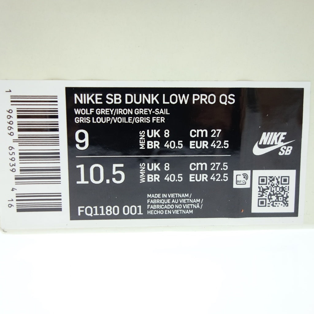 像全新一样 ◆ Yuto Horime x Nike SB 运动鞋 Dunk Dunk Low Pro QS FQ1180-001 男式灰色尺码 27 厘米耐克 [AFD1] 