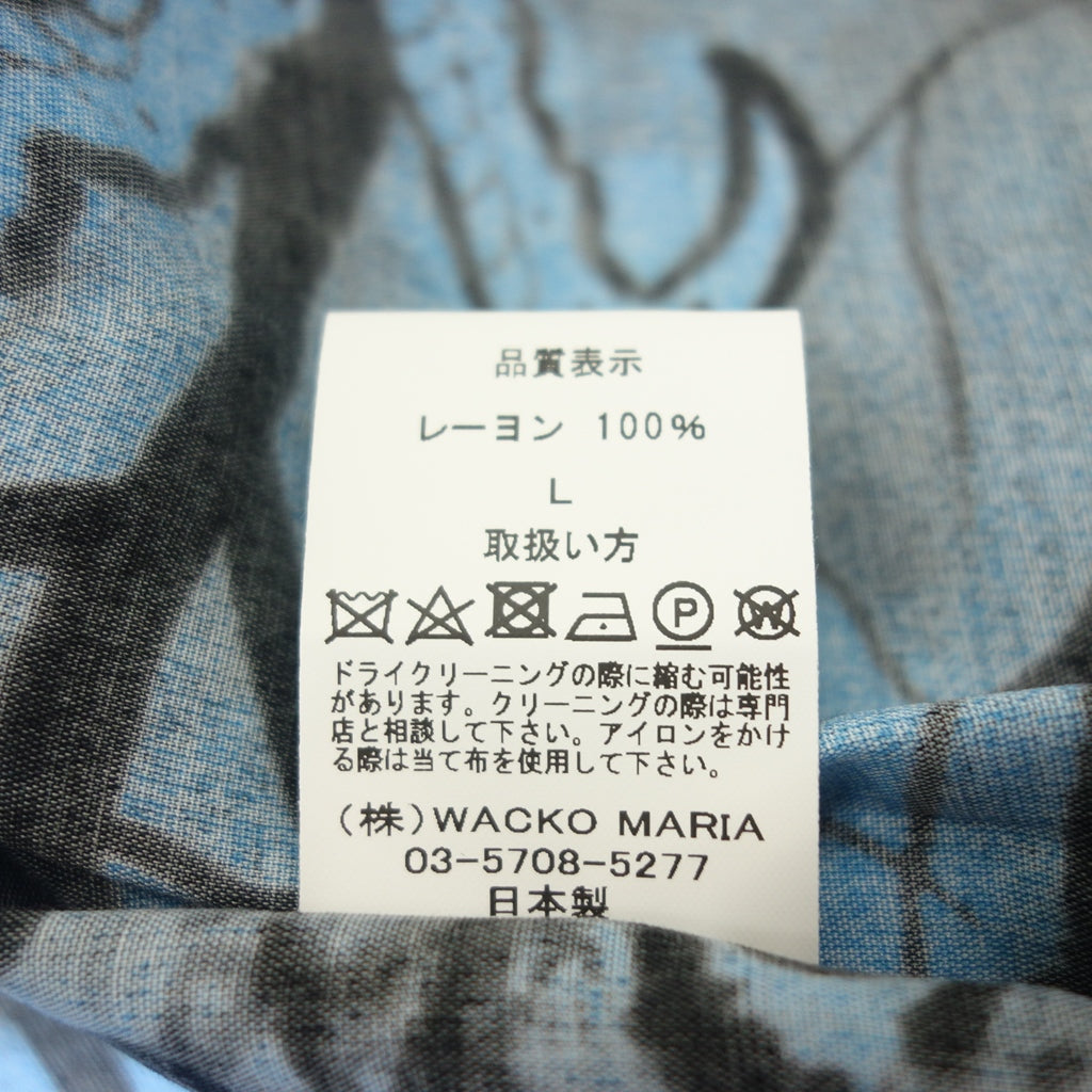 Like new ◆ WACKO MARIA TIM LEHI Hawaiian shirt 22FW-WMS-HI04 Men's Blue x Black Size L WACKO MARIA TIM LEHI [AFB35] 