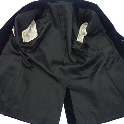 美品◆プラダ 2Bジャケット ベロア素材 メンズ ブラック 50R PRADA【AFB26】