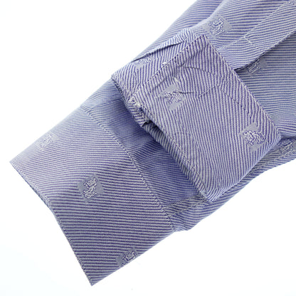 Good condition◆Versace long sleeve shirt striped logo size 50 men's blue VERSACE [AFB21] 
