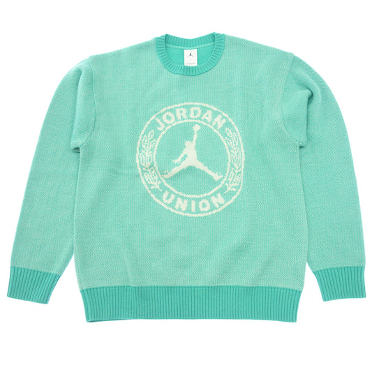 Like new ◆ Nike x Jordan Union collaboration crew neck knit sweater 23SS DV7355-348 Men's Green Size L NIKE x JORDAN UNION SWEATER [AFA22] 