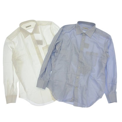 Good condition ◆ Ermenegildo Zegna SU MISURA long sleeve shirt cotton men's white &amp; blue no size indicated Ermenegildo Zegna SU MISURA 2-piece set [AFB19] 