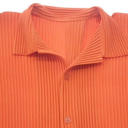 ISSEY MIYAKE HOMME PLISSE 衬衫 短袖 褶裥 HP91JJ123 橙色 男士 3 ISSEY MIYAKE HOMME PLISSE [AFB28] [二手] 