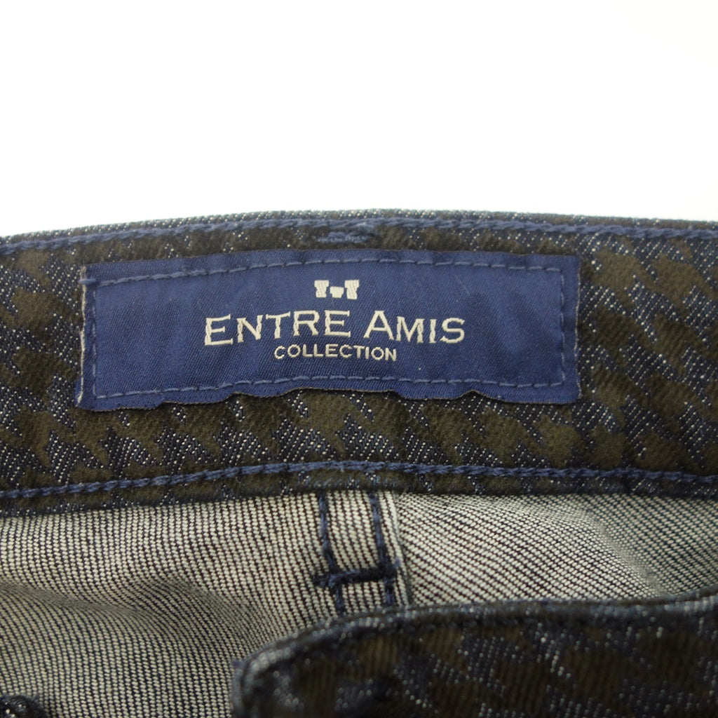 Good condition ◆ Entre Amis Denim Pants 8252-814L22 Men's Houndstooth Pattern Blue Size 33 entre amis [AFB11] 