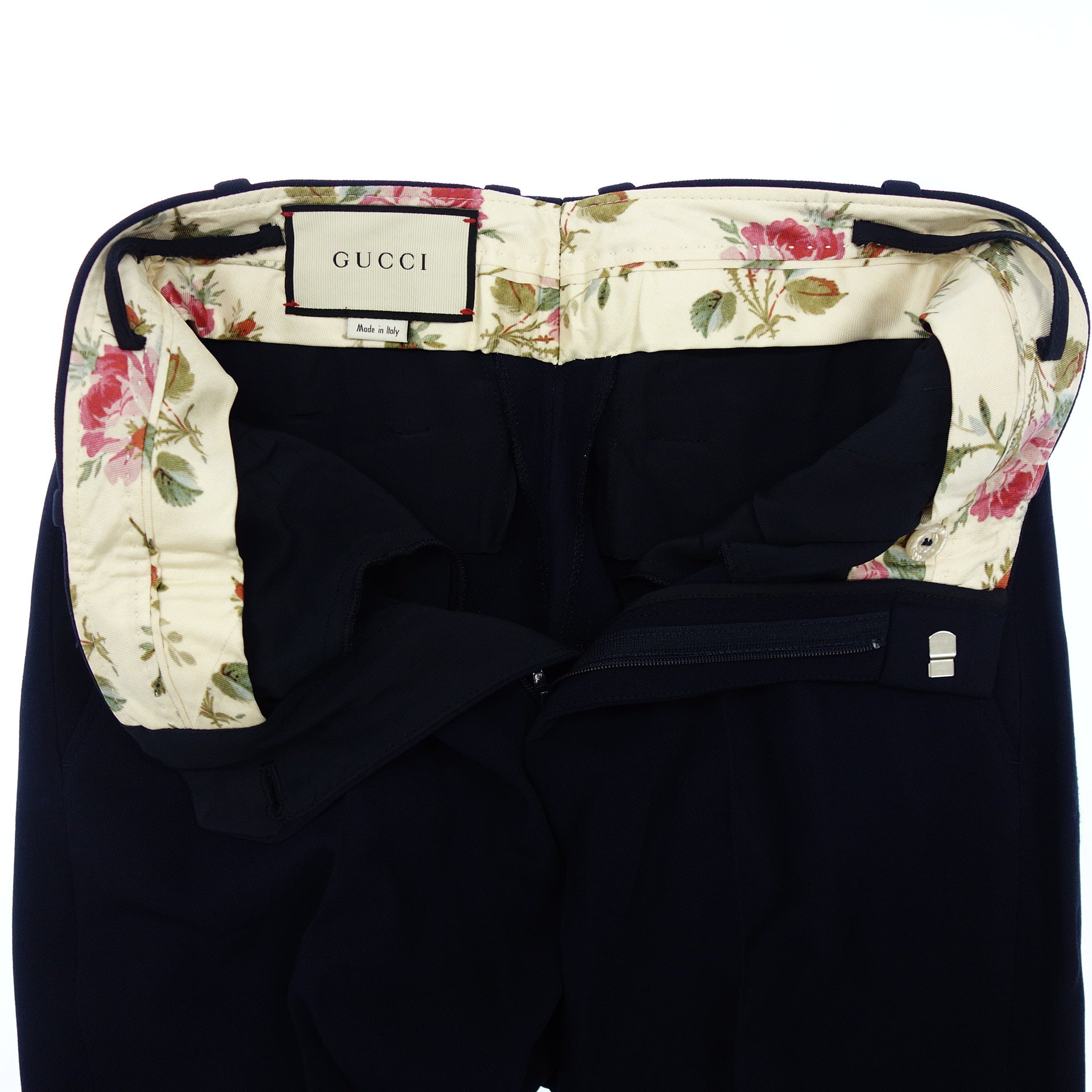 グッチ フレアスラックス 497762 レディース 36 ネイビー GUCCI