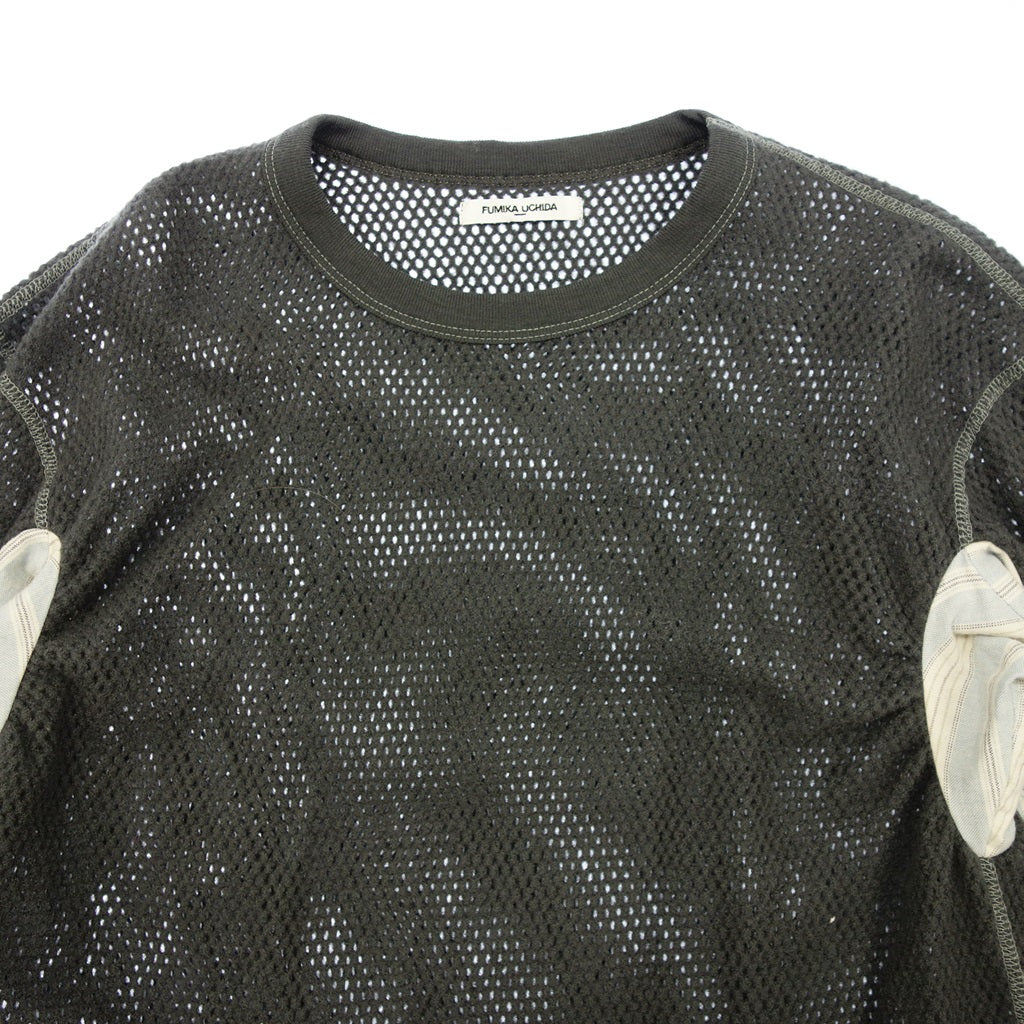 Good condition◆FUMIKA UCHIDA Knit Long Sleeve Thermal Wool Mesh Women's Gray Size M FUMIKA UCHIDA [AFB11] 