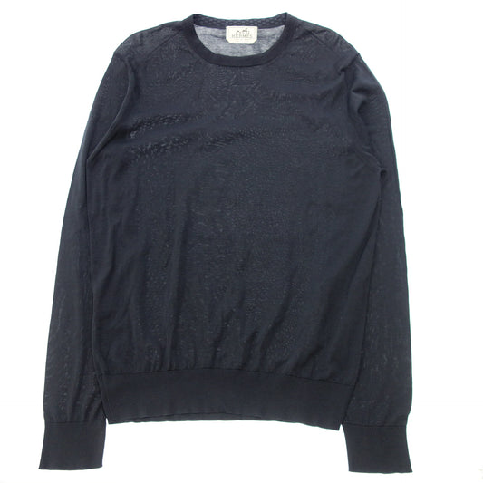 Used ◆Hermes long sleeve cut and sew cotton size M men's dark blue HERMES [AFB17] 