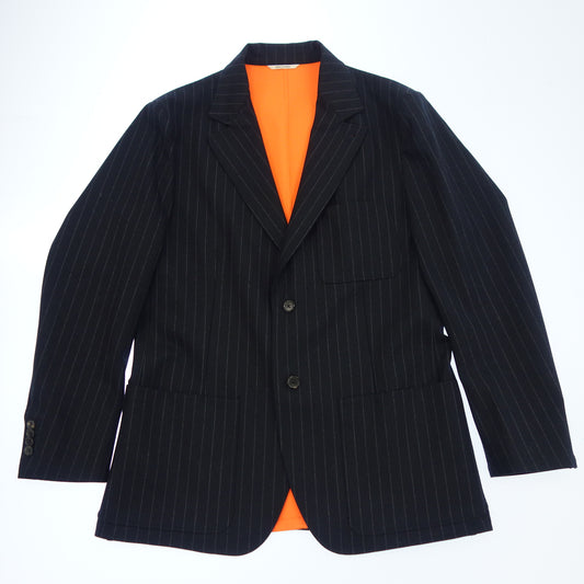 Very good condition◆Hermes 2B jacket striped men's size 50 black HERMES [AFA4] 