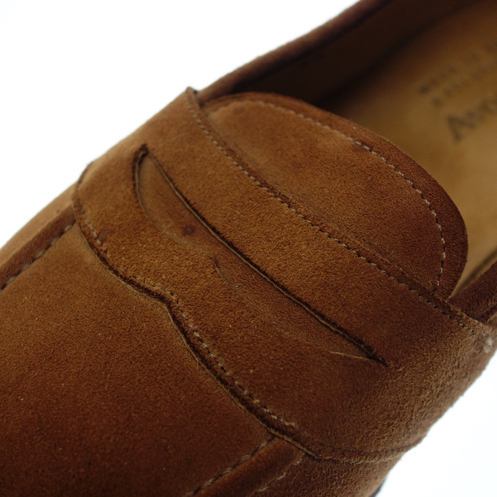 Good Condition◆Tricker's Full Strap Loafer Avon House Custom Made Suede Men's 8E Brown AVON HOUSE by TRICKER'S [LA] 