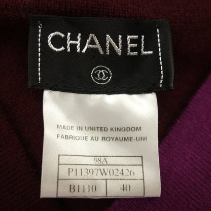 Good condition◆CHANEL knit sweater V neck here mark 98A red size 40 ladies CHANEL [AFB3] 