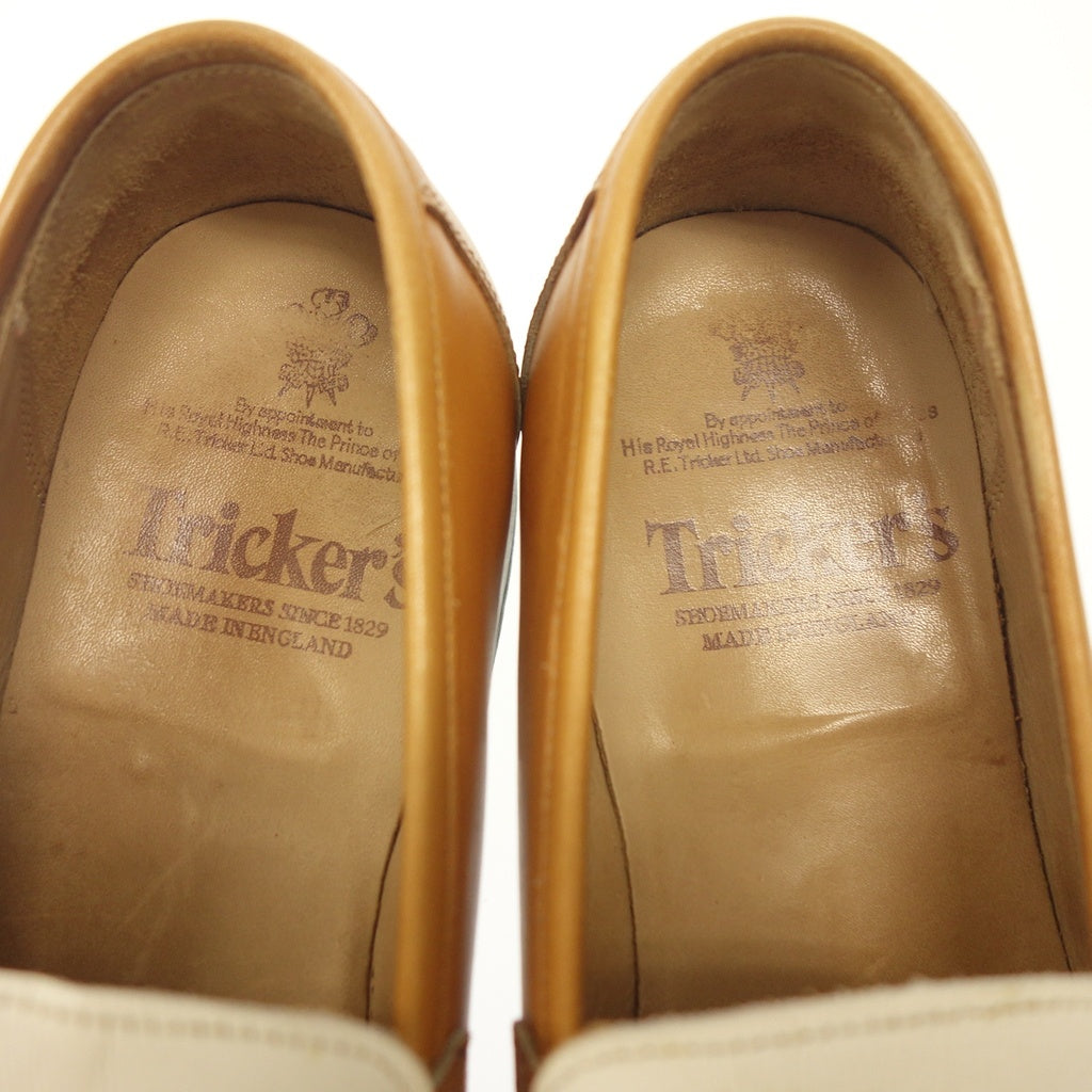 Used Tricker's Leather Shoes Coin Loafers M6519 Combi Men's Brown UK8 Tricker's [AFC33] 