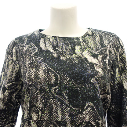 Good condition◆Marni cotton long sleeve dress all over pattern ladies size 40 black MARNI [AFB51] 