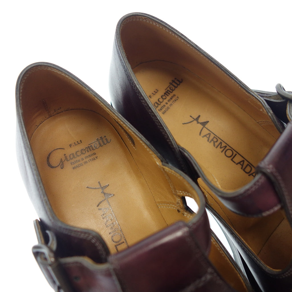 Very good condition ◆ Fratelli Giacometti Marmolada leather shoes FG229 T strap U tip men's purple size 40 with box F.lli Giacometti Marmolada [LA] 