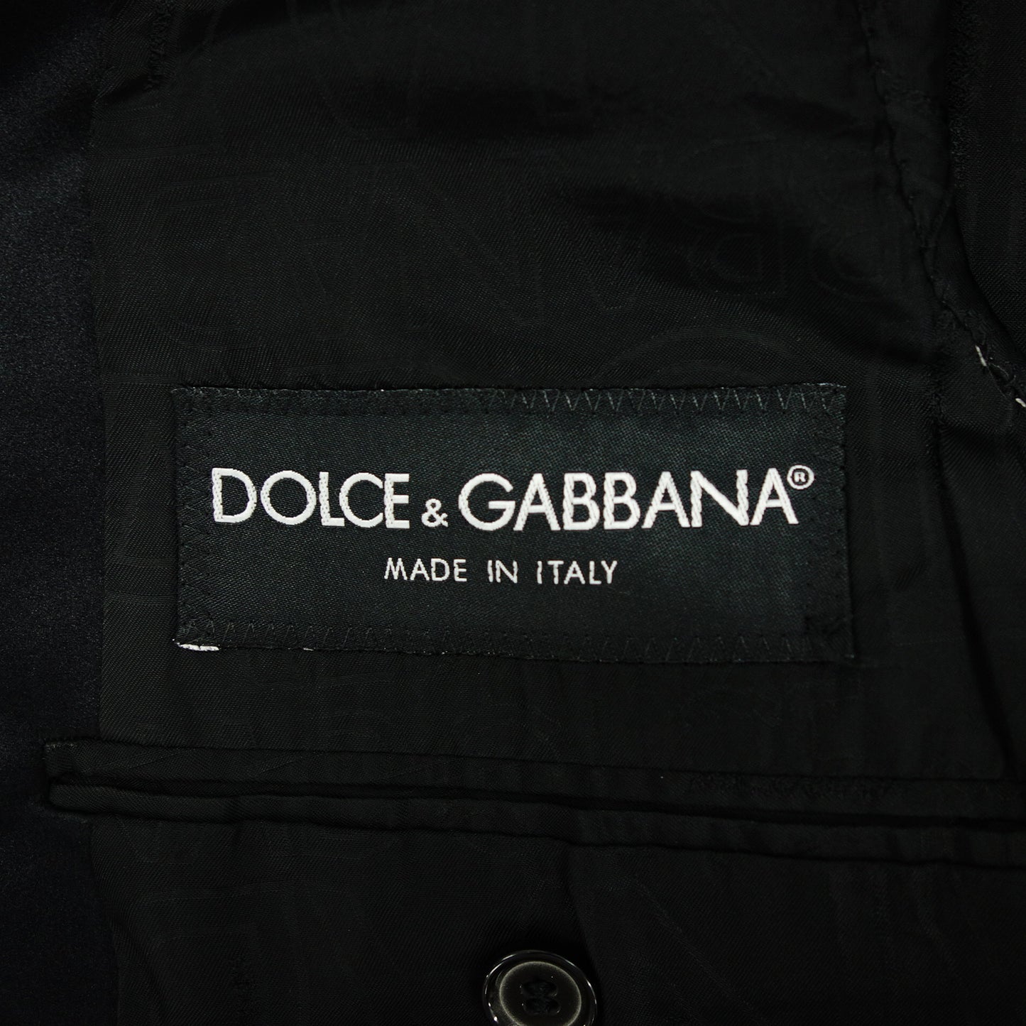 状况良好◆Dolce &amp; Gabbana 定制夹克单 1B 条纹男式黑色 48 码 DOLCE&amp;GABBANA [AFB19] 