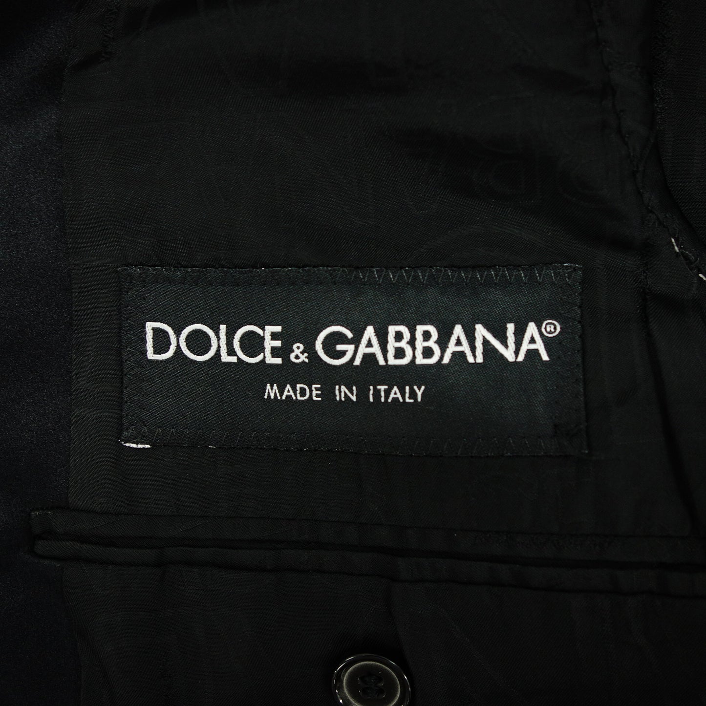 極美品◆ドルチェ＆ガッバーナ テーラードジャケット シングル 1B ストライプ メンズ ブラック系 サイズ48 DOLCE&GABBANA【AFB19】