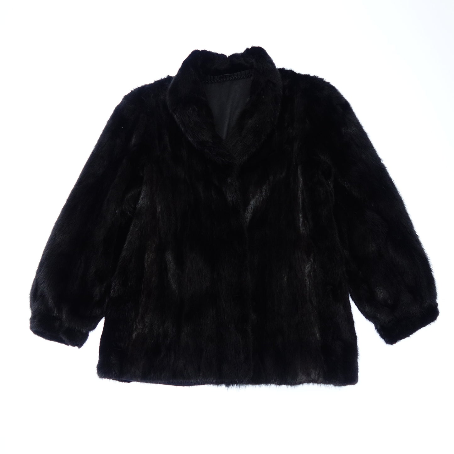 Very good condition ◆ Mink half coat black No. 11 [AFF19] 