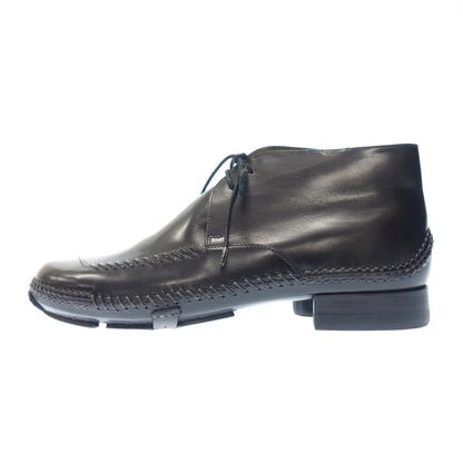 状况良好 ◆ Berluti Chukka 靴子皮革 Indio 黑色男式 7.5 码 Berluti [LA] 