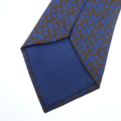 Hermes tie all over pattern 100% silk blue HERMES [AFI7] 