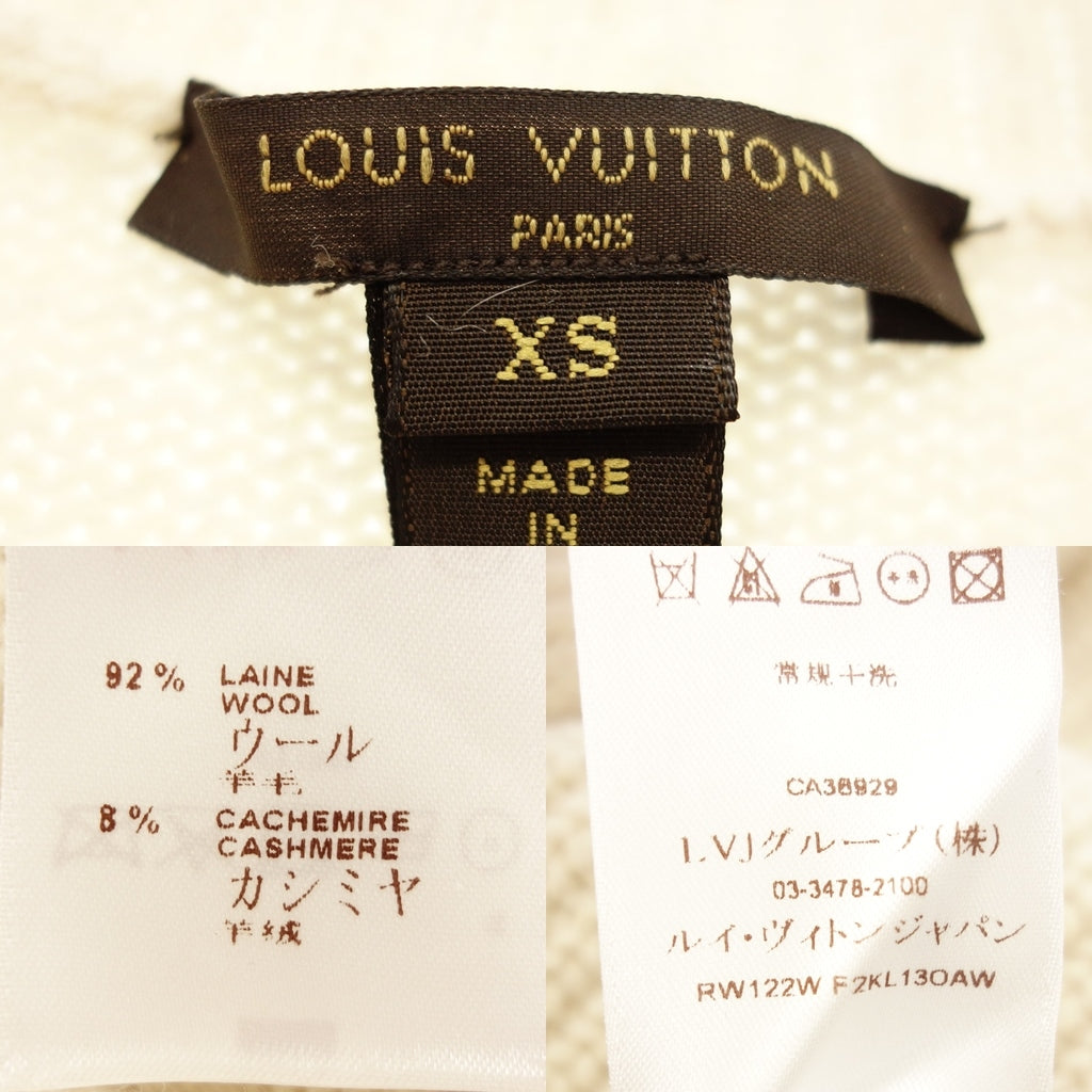 Used ◆Louis Vuitton Knit Sweater V-Neck Cashmere Blend Wool 12AW Men's XS White LOUIS VUITTON [AFB3] 