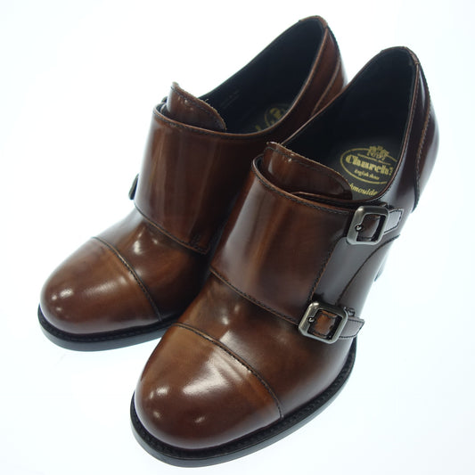 Very good condition ◆ Church's Leather Shoes Heel Double Monk Women's Brown Size 34.5 Church's [LA] 