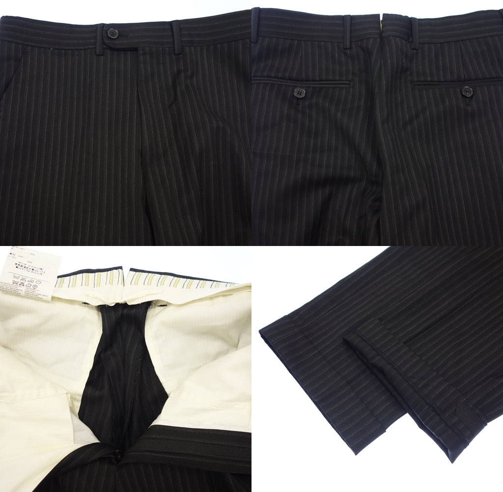 Good Condition ◆ Ermenegildo Zegna Suit Setup Tailored Single Stripe 2B Men's Black Size 44 Ermenegildo Zegna [AFB43] 