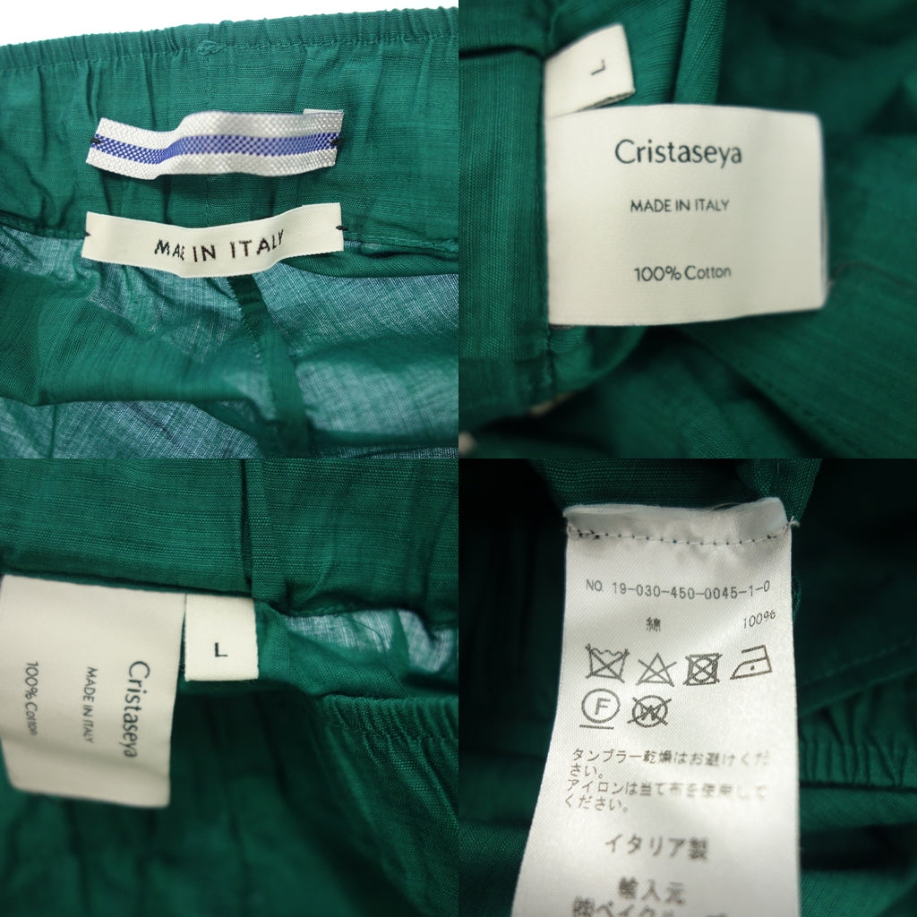 Good condition ◆ Cristaseya Easy Pants Men's Green Size L cristaseya [AFB12] 