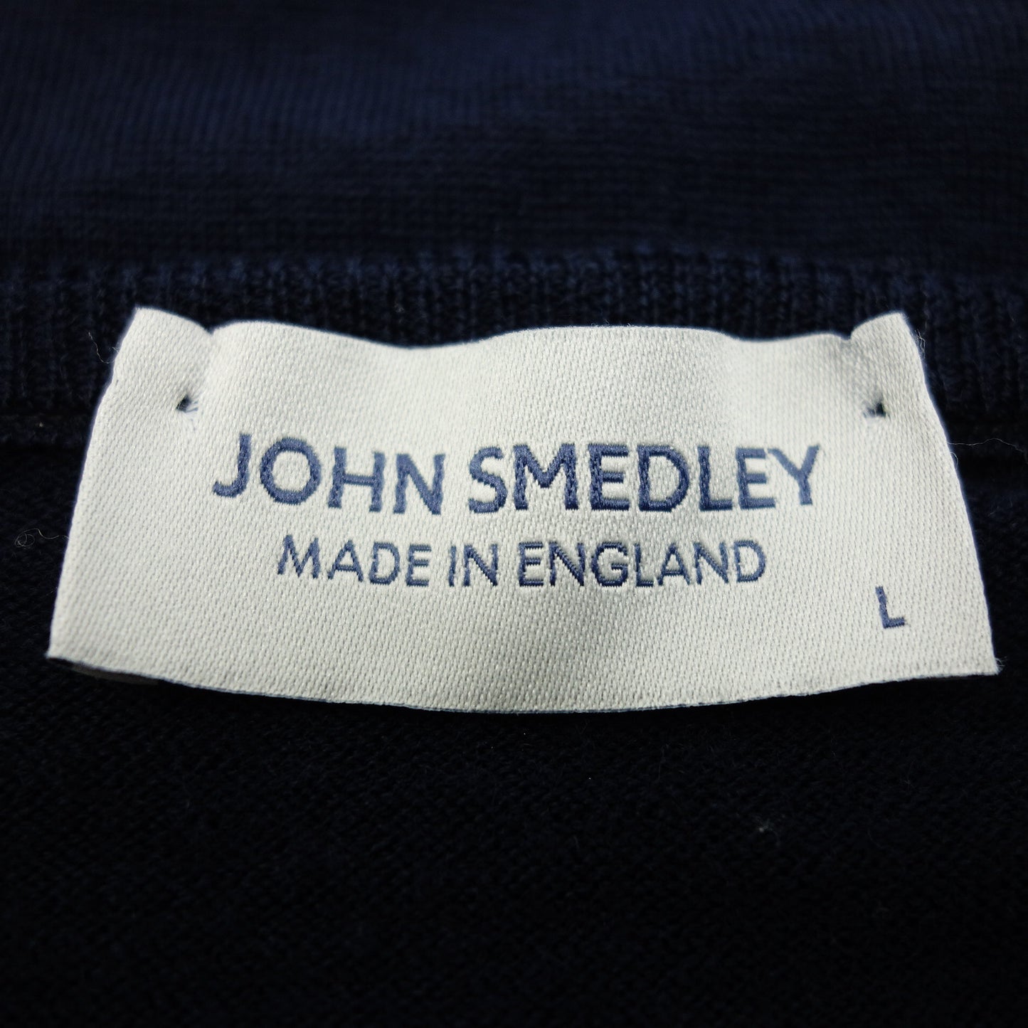 状况良好 ◆ John Smedley V 领针织毛衣 30G BLENHEIM 海军蓝 L 男式 JOHN SMEDLEY [AFB9] 
