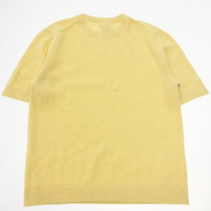 Good condition◆Hermes Short sleeve knit 100% cashmere Yellow Size S Women's HERMES [AFB35] 