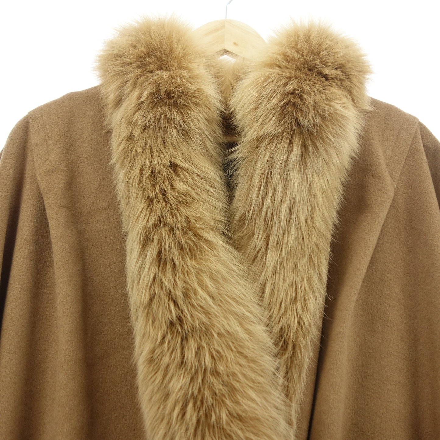 JEAN-LOUIS SCHERRER Poncho Fox Fur Camel JEAN-LOUIS SCHERRER [AFF19] [Used] 