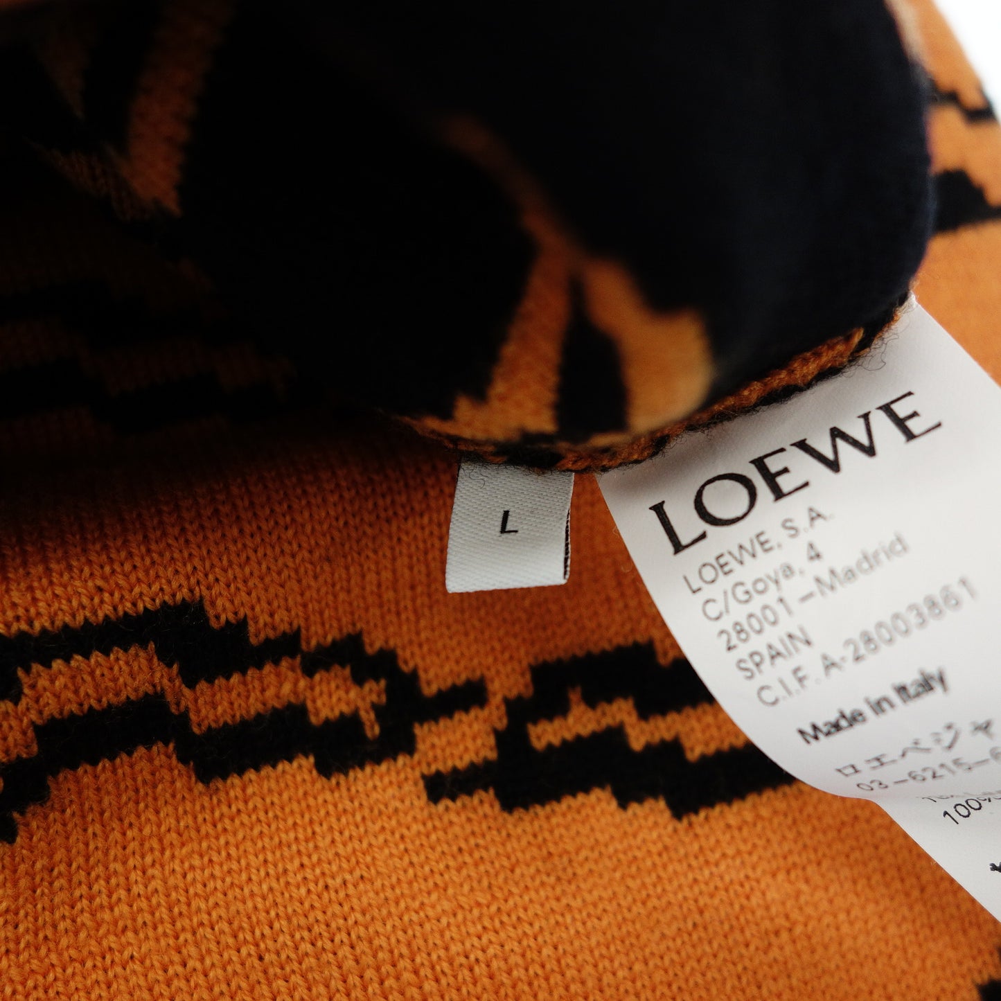 LOEWE 针织毛衣 Tiger 17140822101 男士 橙色 L LOEWE [AFB1] [二手] 