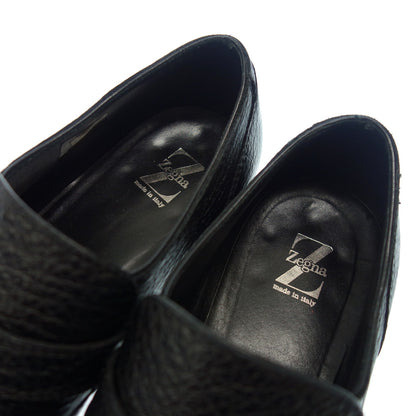 Good condition ◆ Zegna Single Monk Leather Shoes Men's 6.5 Black Zegna [AFC47] 