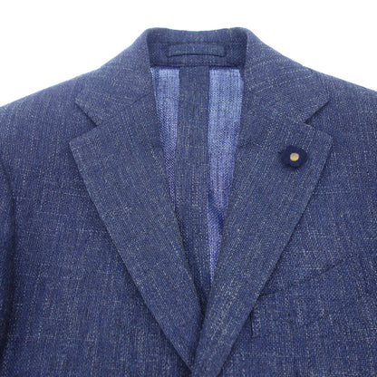 Very good condition ◆Lardini Tailored Jacket 2B Single Wool Cotton Linen Men's Blue Size 44 LARDINI [AFB4] 