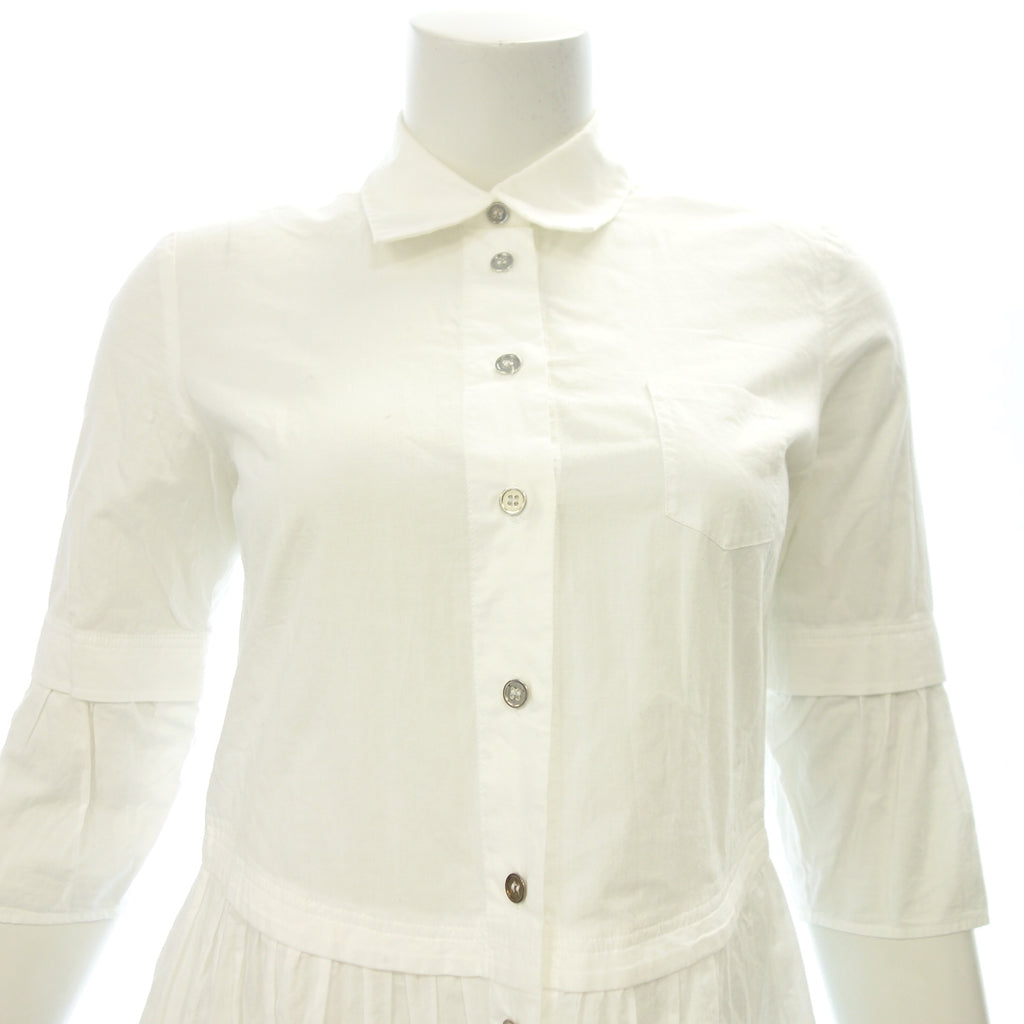 品相良好 ◆ M M 六衬衫连衣裙 银色纽扣 女式 白色 38 MM6 [AFB22] 